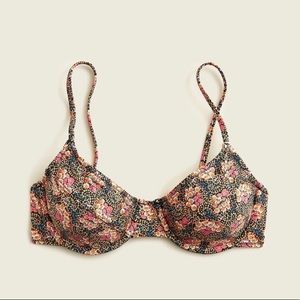 J.Crew underwire bikini top in Ratti® prism floral, PINK BLUE, NWT